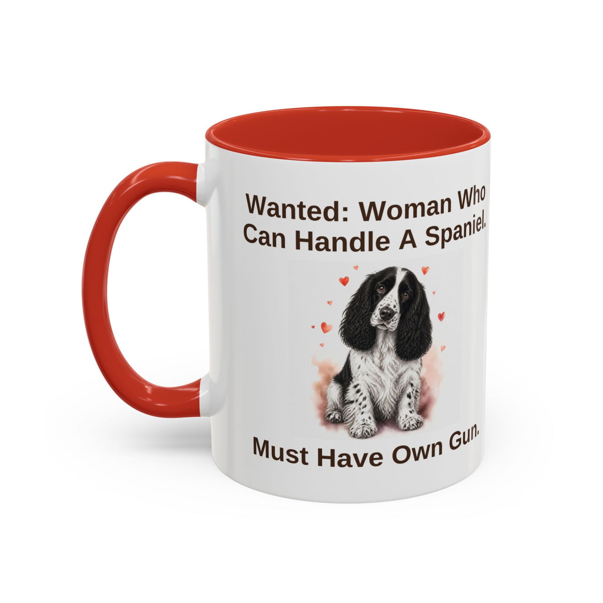 Wanted Mug - Springer Spaniel - Black & White - Woman