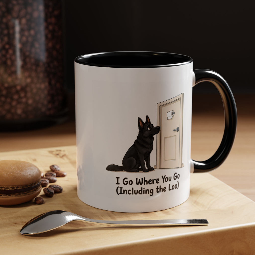 I Go Where You Go Mug - German Shepherd - Black