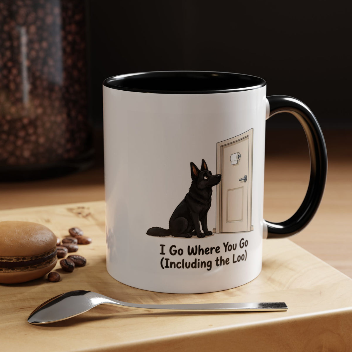 I Go Where You Go Mug - German Shepherd - Black