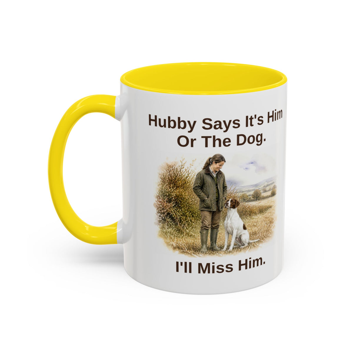 Hubby Says Mug - English Pointer - Liver & White - Brunette