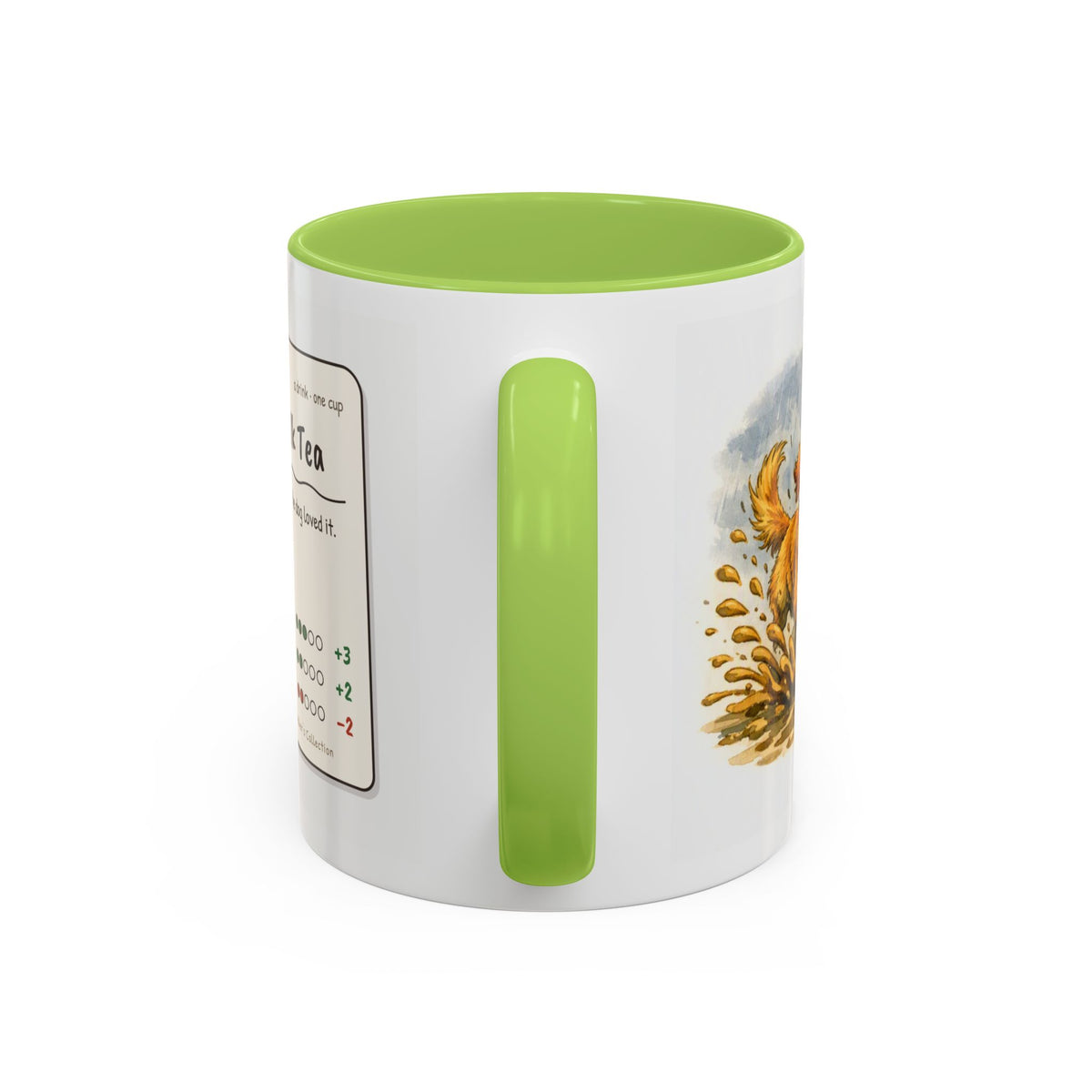 Rainy Walk Tea mug, man with golden dog on a muddy rainy walk – view 11
