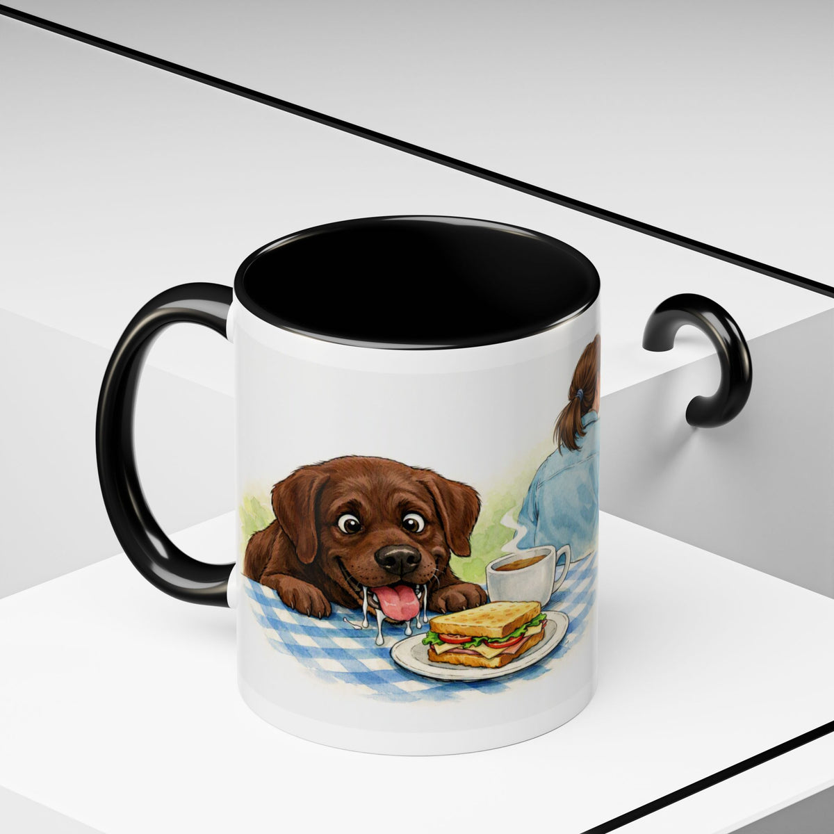 Funny chocolate Labrador mug, food thief Lab – view 8