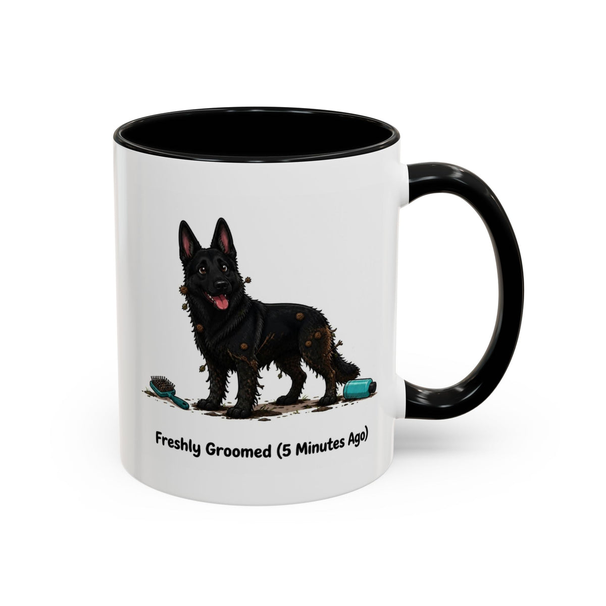 Freshly Groomed Mug - German Shepherd - Black