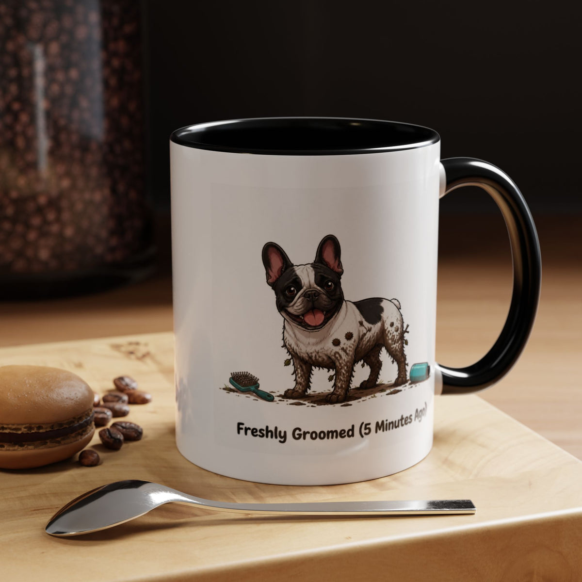Freshly Groomed Mug - French Bulldog - Pied