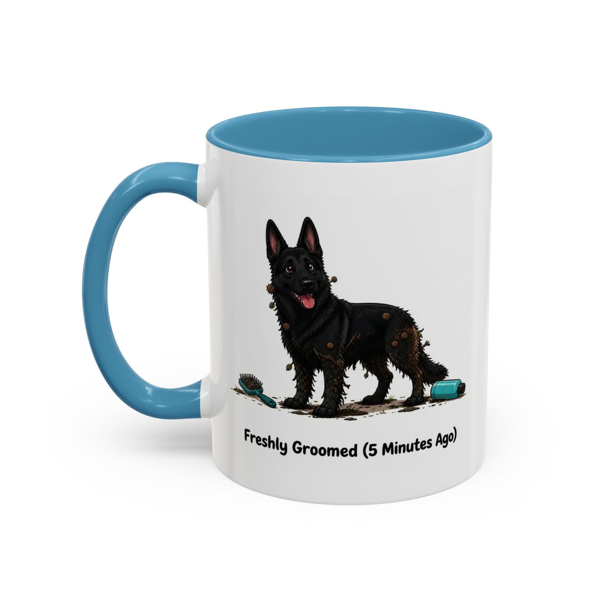 Freshly Groomed Mug - German Shepherd - Black