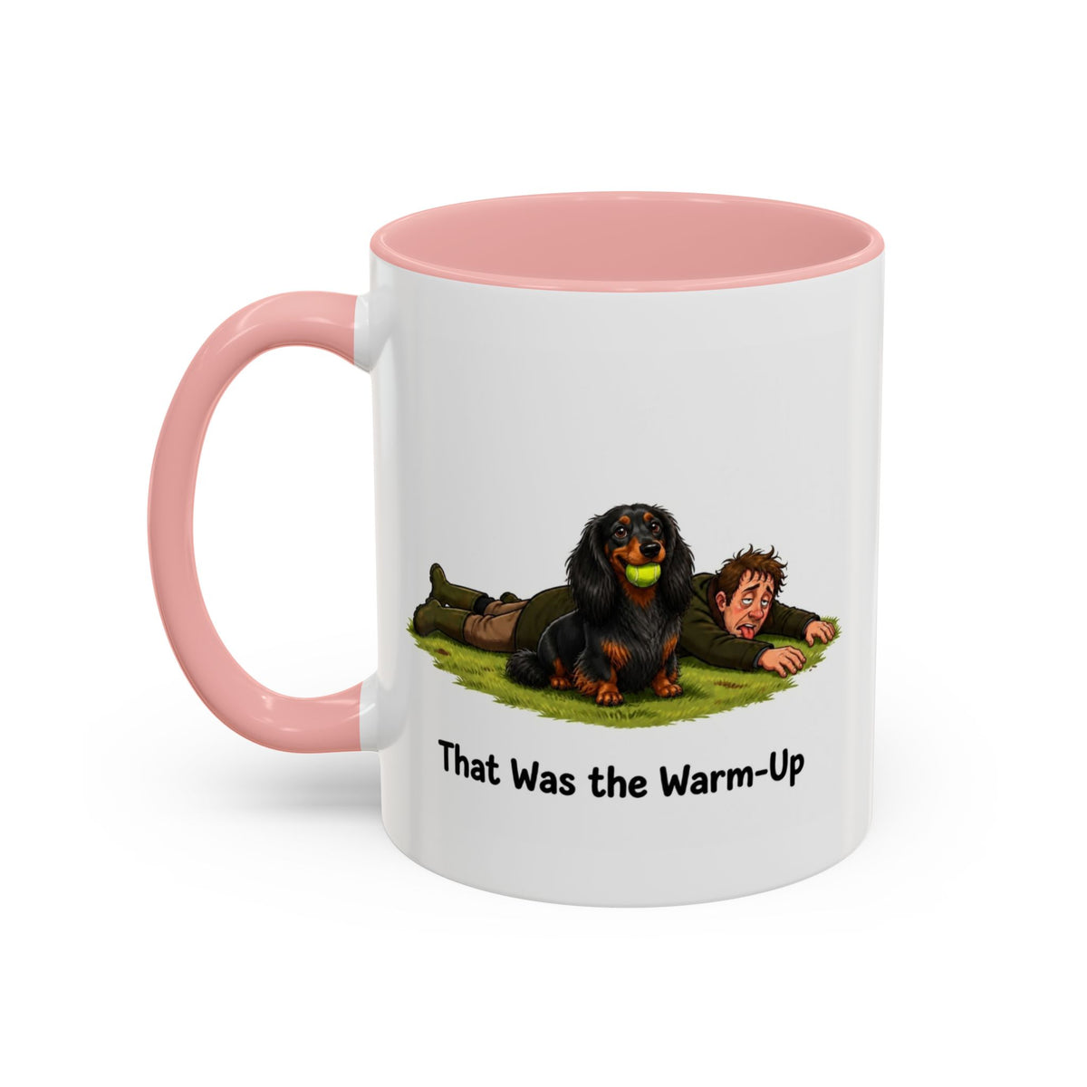 Warm-Up Mug - Mini Long Haired Dachshund - Black & Tan - Man