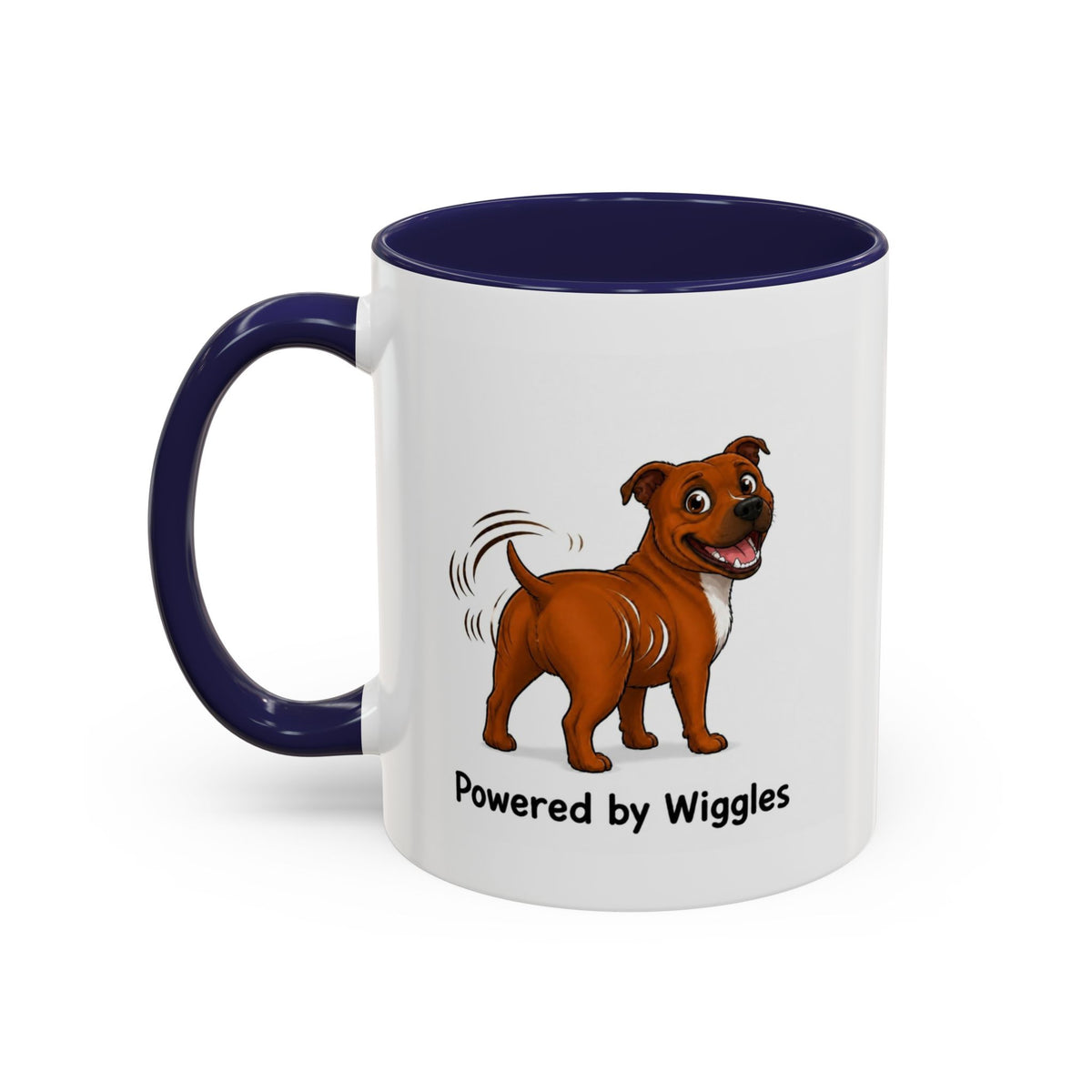 Powered by Wiggles Mug - Staffordshire Bull Terrier - Red