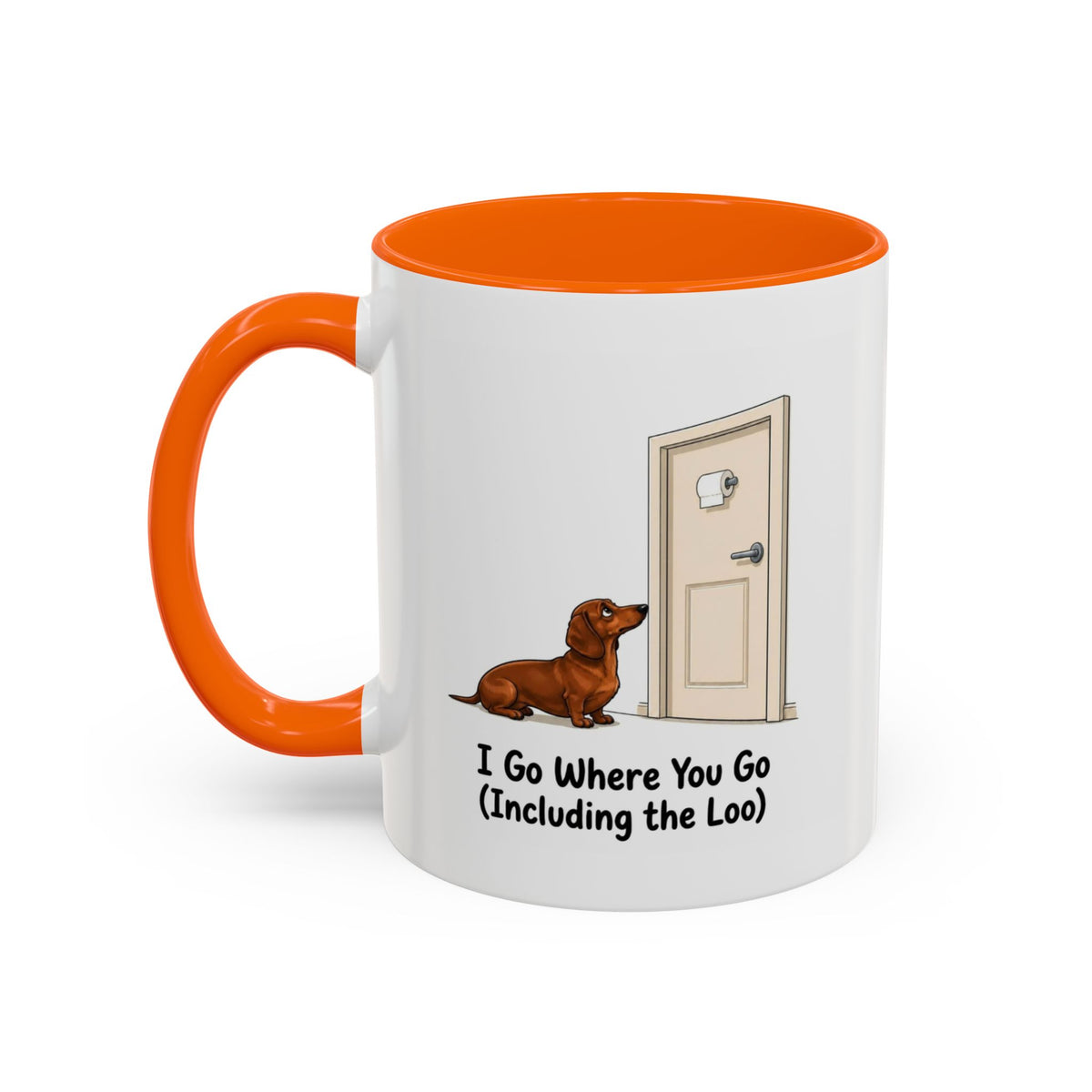 I Go Where You Go Mug - Mini Smooth Dachshund - Red