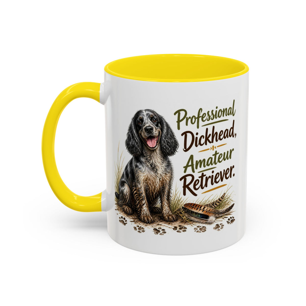 Funny Blue Roan Cocker Spaniel Mug - Professional Dickhead, Amateur Retriever, Working Gun Dog Gift, Pheasant Shooting Mug, 11oz