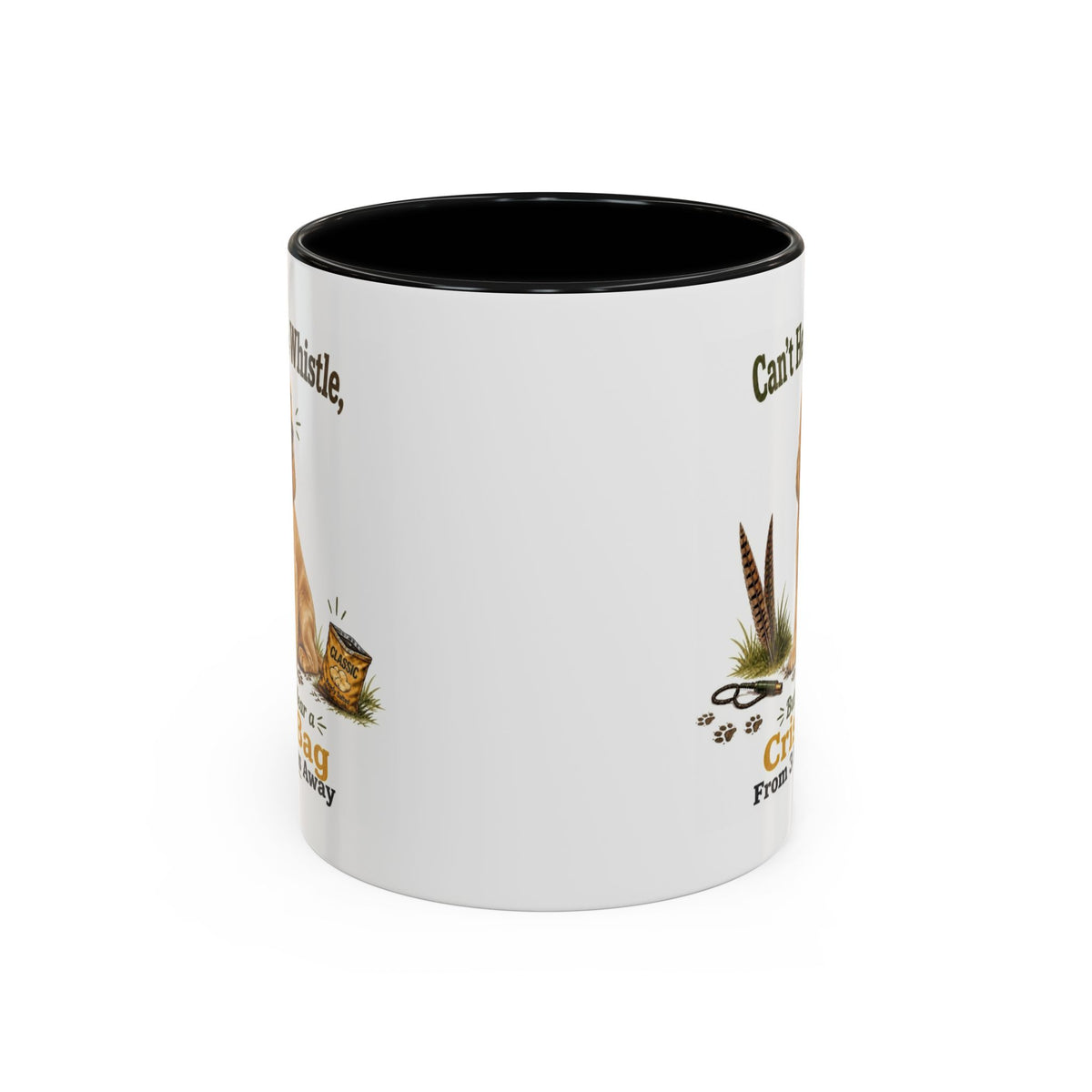 Funny Golden Cocker Spaniel Mug - Can't Hear the Whistle But Can Hear a Crisp Bag, Working Gun Dog Gift, Greedy Dog Mug, 11oz