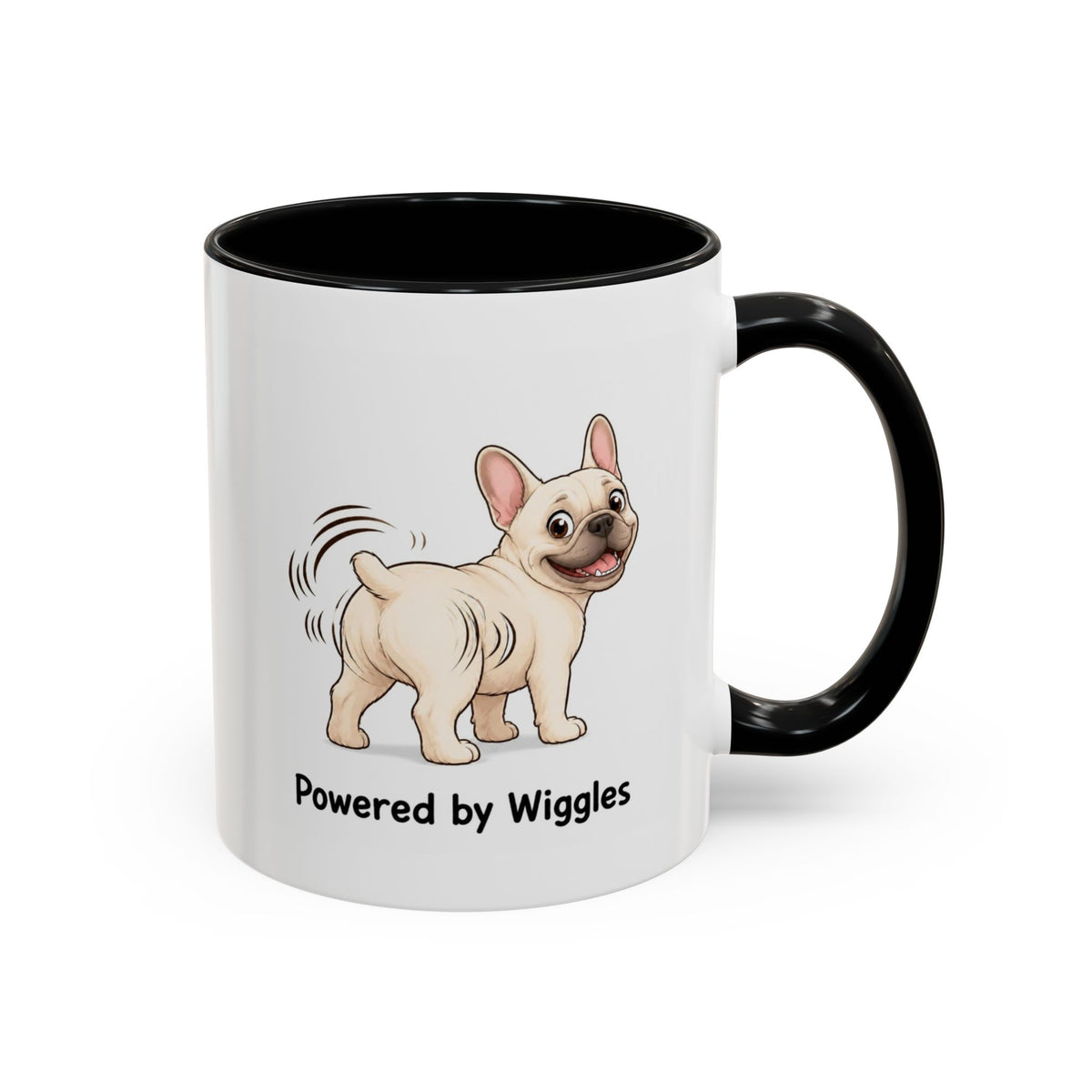 Powered by Wiggles Mug - French Bulldog - Cream
