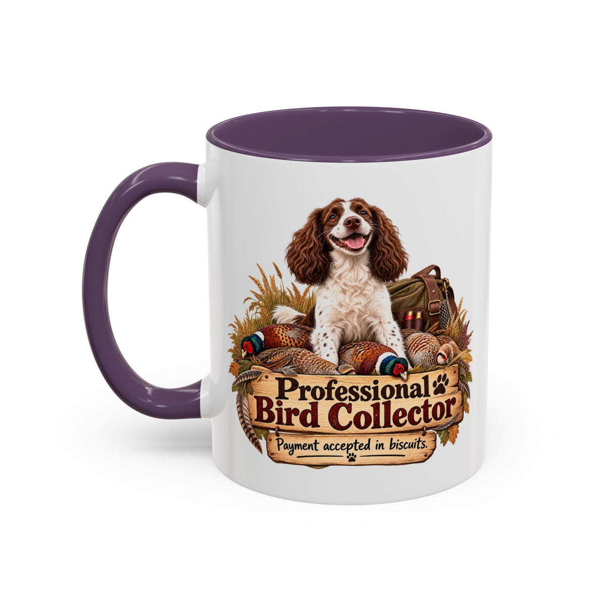 Funny Liver and White Springer Spaniel Mug - Professional Bird Collector, Gundog Owner Gift, Shooting Dog Lover Coffee Mug, 11oz