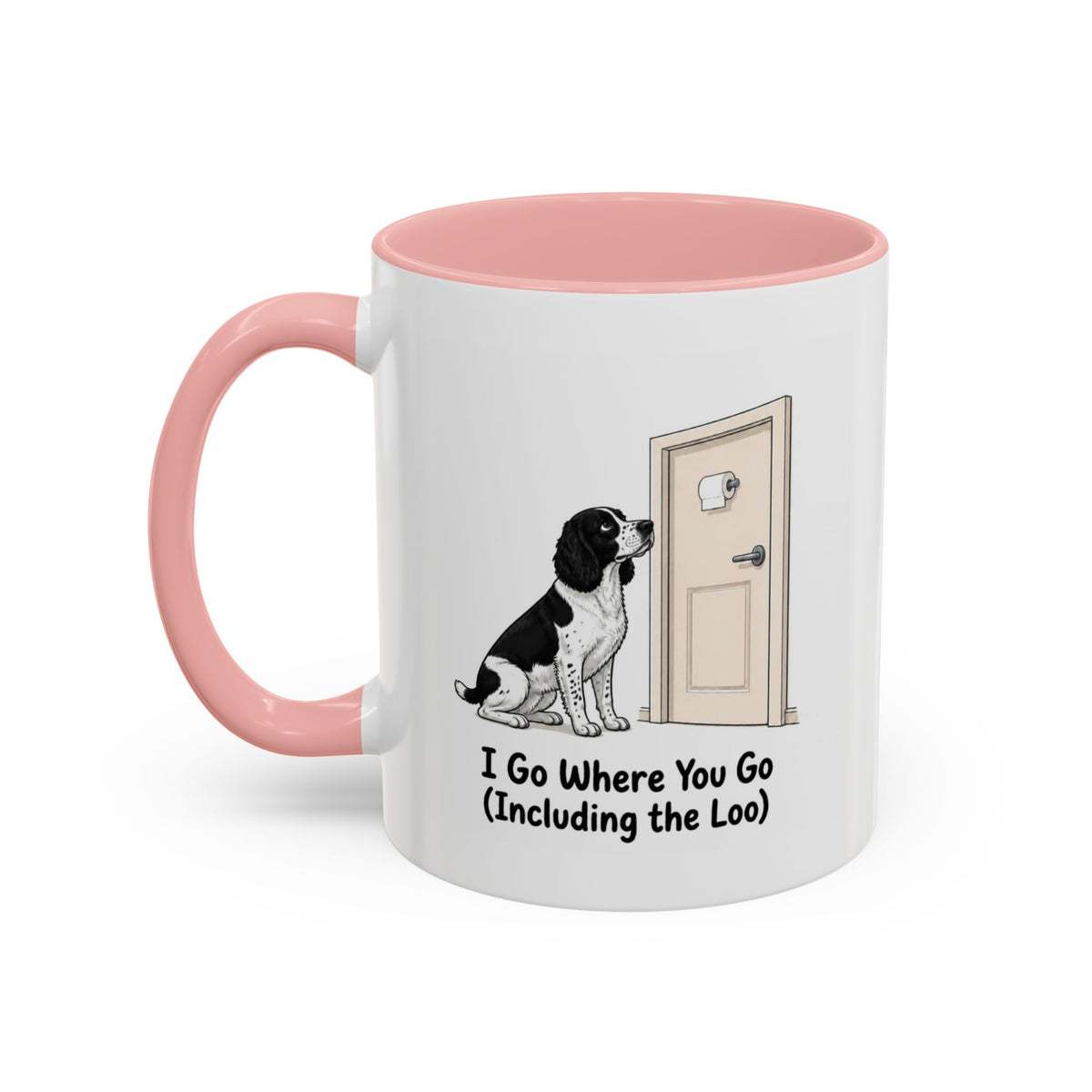 I Go Where You Go Mug - Springer Spaniel - Black & White
