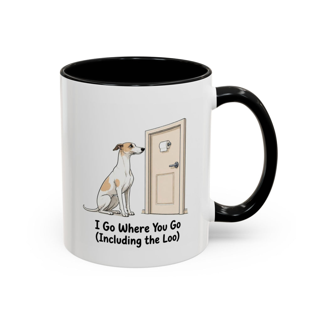 I Go Where You Go Mug - Whippet - White & Parti
