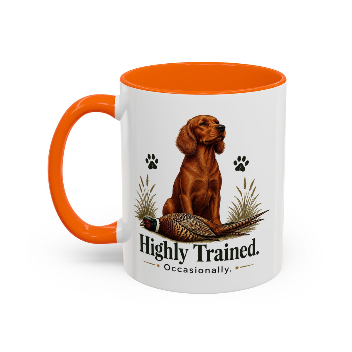 Funny Red Cocker Spaniel Mug - Highly Trained Occasionally, Gundog Owner Gift, Shooting Dog Lover Coffee Mug, 11oz