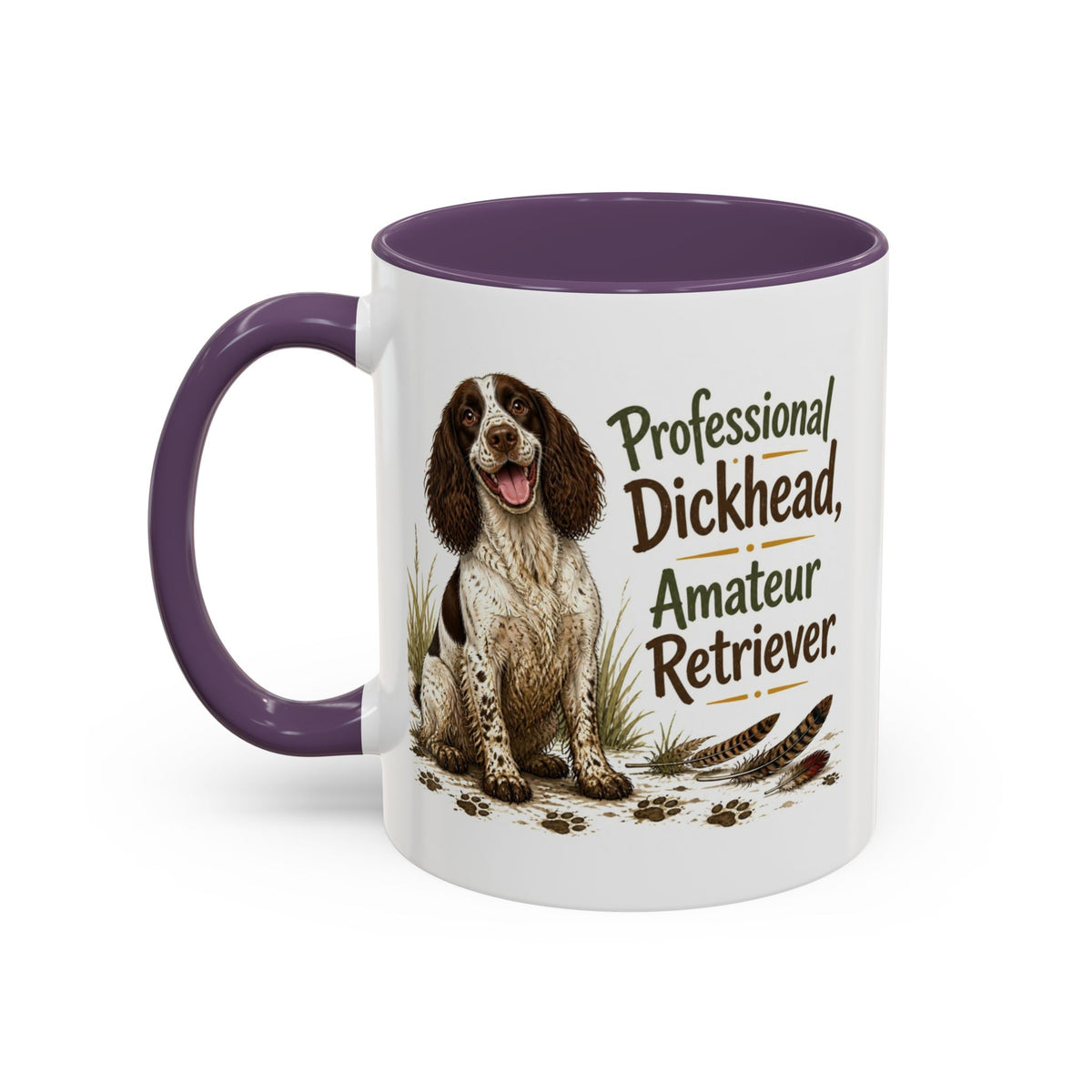 Funny Liver and White Springer Spaniel Mug - Professional Dickhead, Amateur Retriever, Working Gun Dog Gift, Pheasant Shooting Mug, 11oz