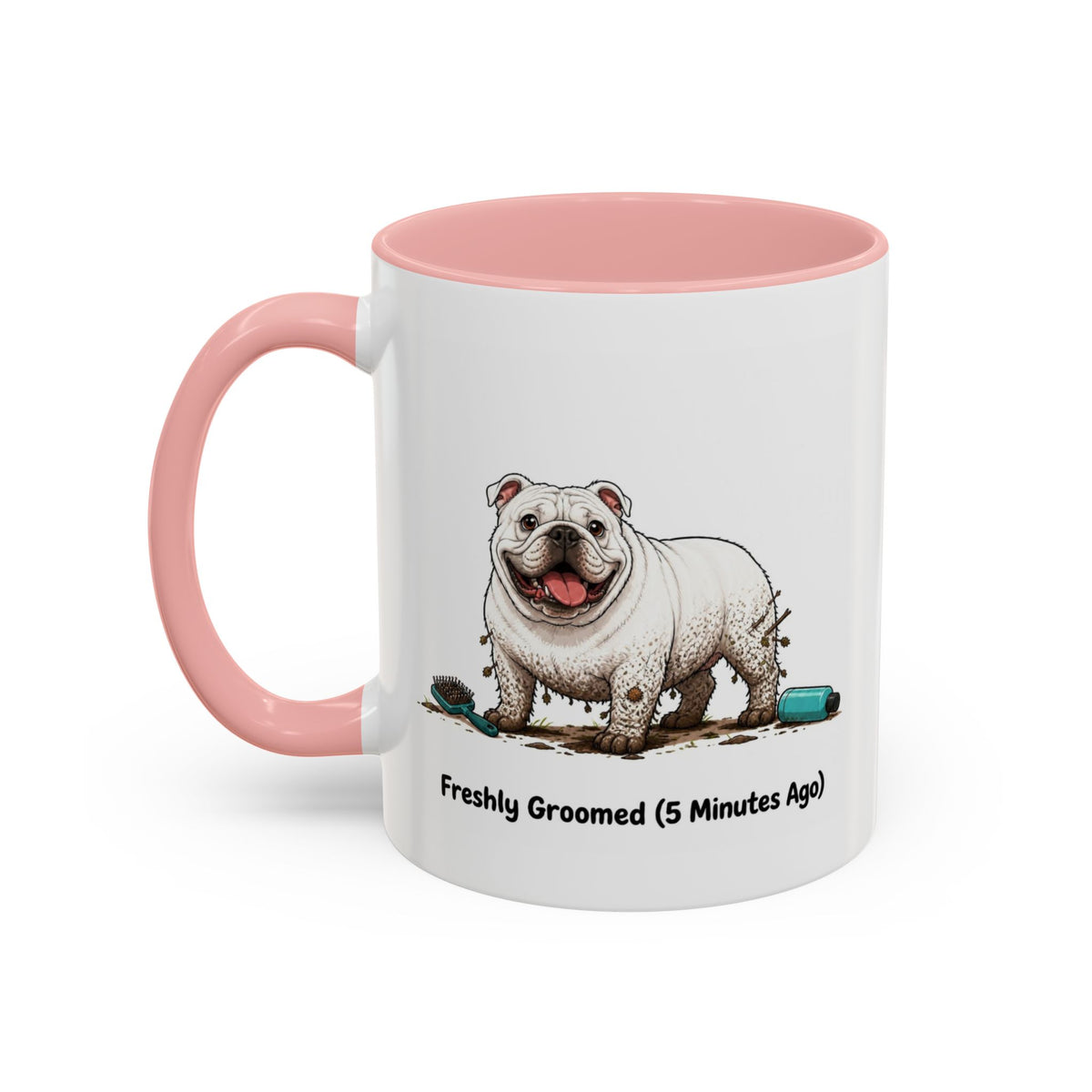 Freshly Groomed Mug - Bulldog - White