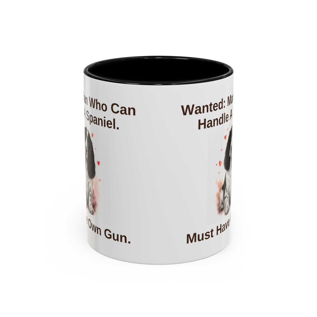 Wanted Mug - Springer Spaniel - Black & White - Man
