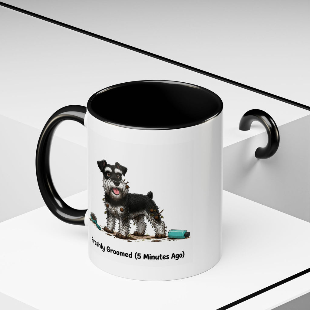 Freshly Groomed Mug - Miniature Schnauzer - Black & Silver