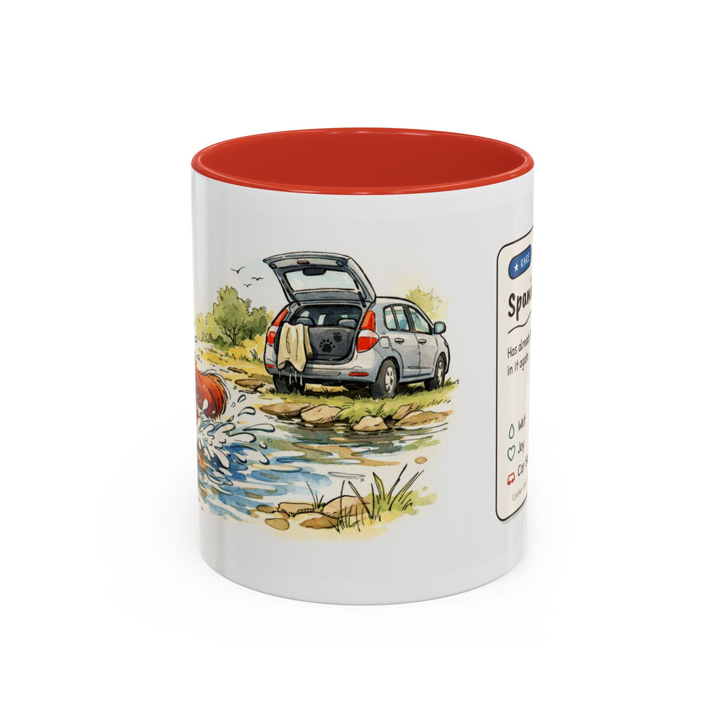 Funny red cocker spaniel mug, wet spaniel and car – view 2