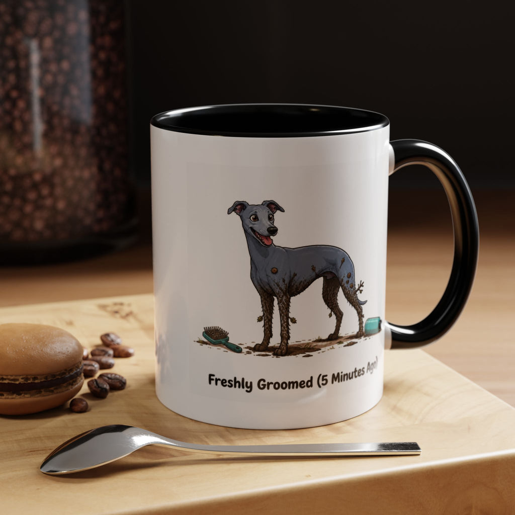 Freshly Groomed Mug - Whippet - Blue