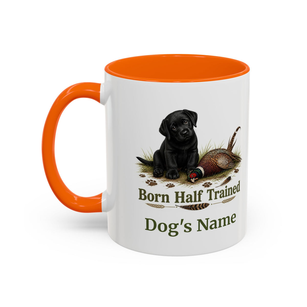 Personalised Black Labrador Puppy Mug - Born Half Trained - Custom Dog Name, Pheasant Gun Dog Gift, 11oz