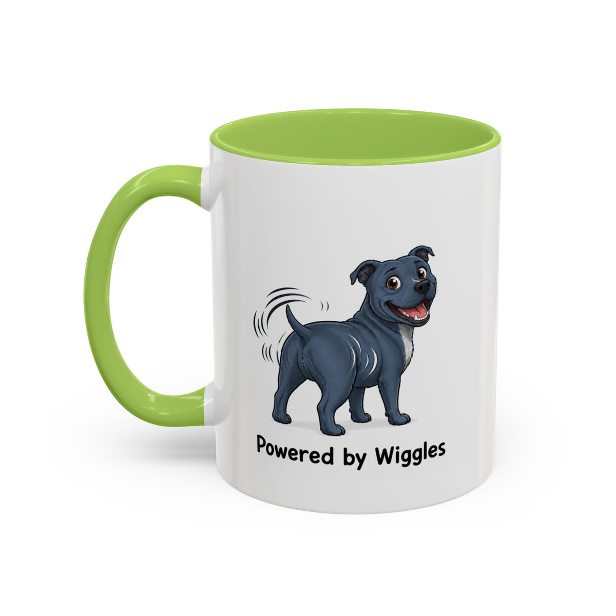 Powered by Wiggles Mug - Staffordshire Bull Terrier - Blue