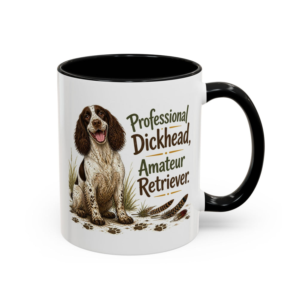 Funny Liver and White Springer Spaniel Mug - Professional Dickhead, Amateur Retriever, Working Gun Dog Gift, Pheasant Shooting Mug, 11oz
