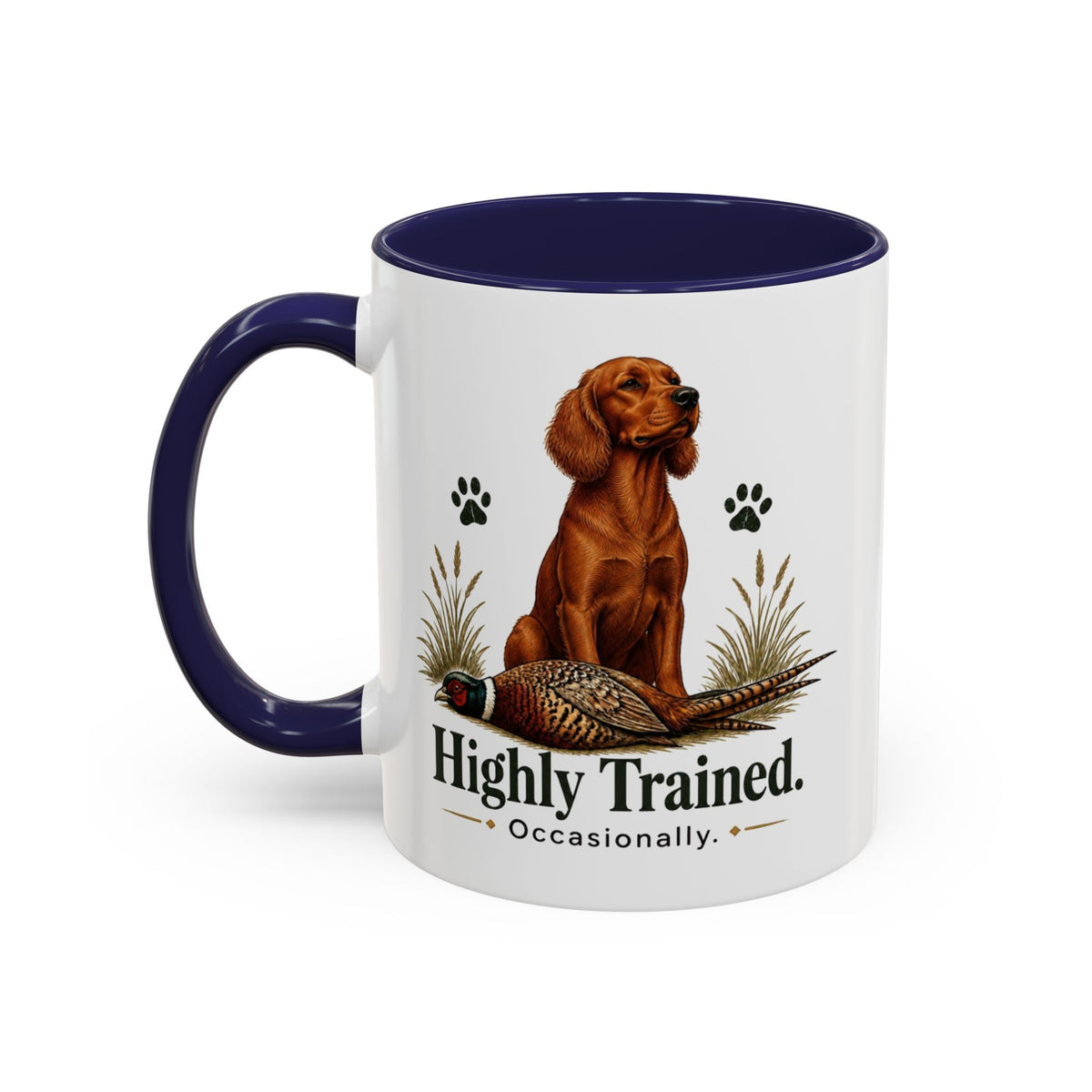 Funny Red Cocker Spaniel Mug - Highly Trained Occasionally, Gundog Owner Gift, Shooting Dog Lover Coffee Mug, 11oz