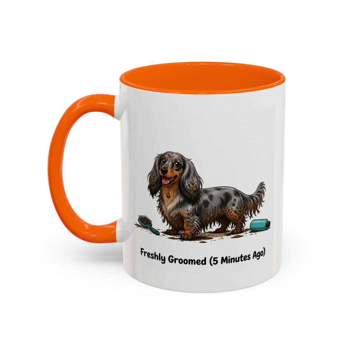 Freshly Groomed Mug - Mini Long Haired Dachshund - Dapple