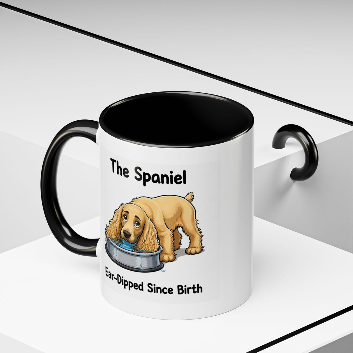 Funny Golden Cocker Spaniel Mug - The Spaniel, Ear-Dipped Since Birth, Spaniel Owner Gift, Dog Lover Coffee Mug, 11oz