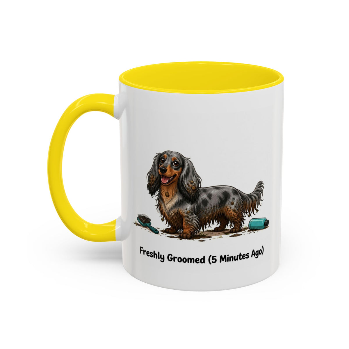 Freshly Groomed Mug - Mini Long Haired Dachshund - Dapple