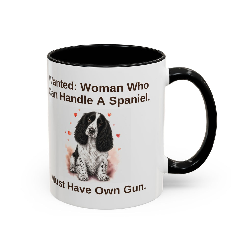 Wanted Mug - Springer Spaniel - Black & White - Woman