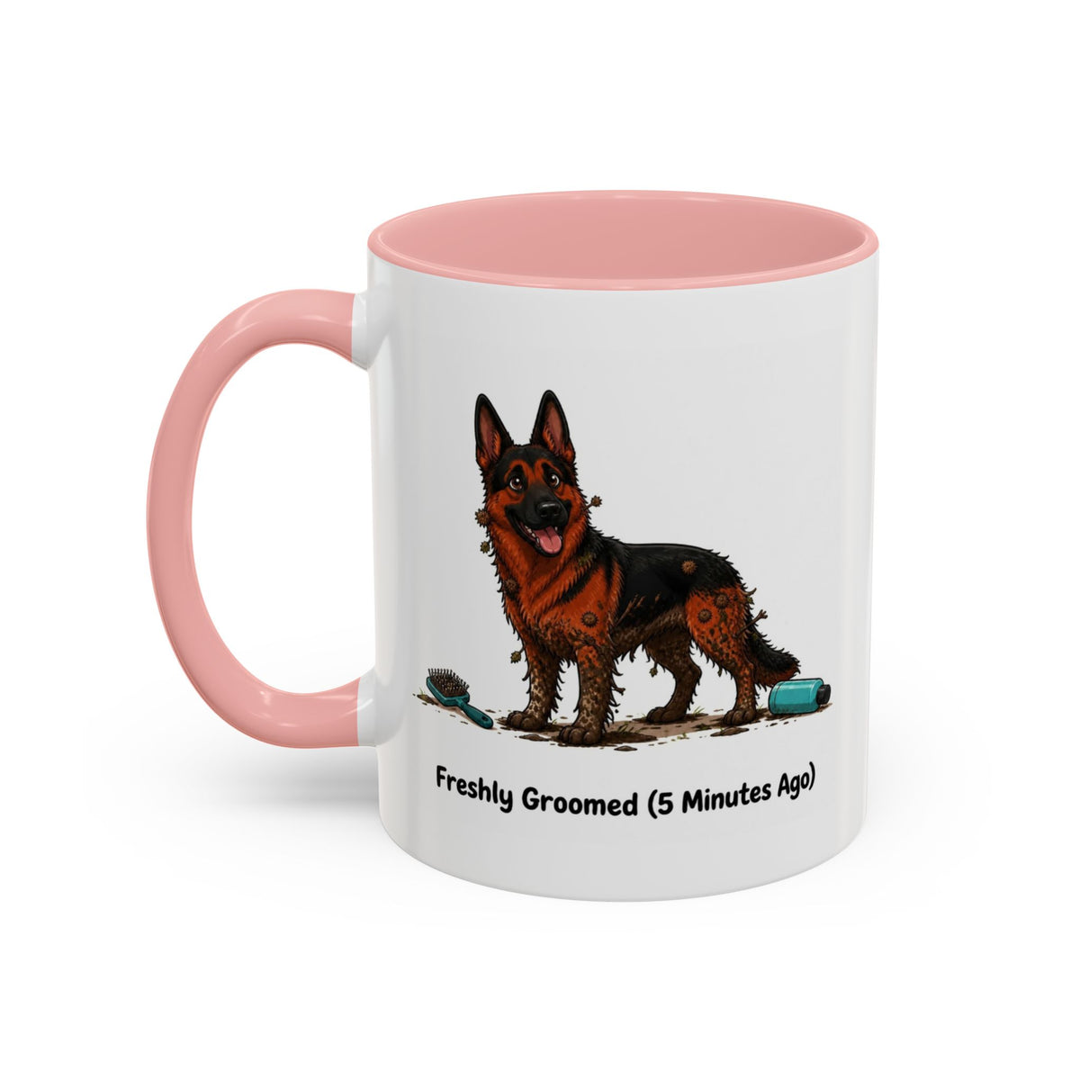 Freshly Groomed Mug - German Shepherd - Black & Red