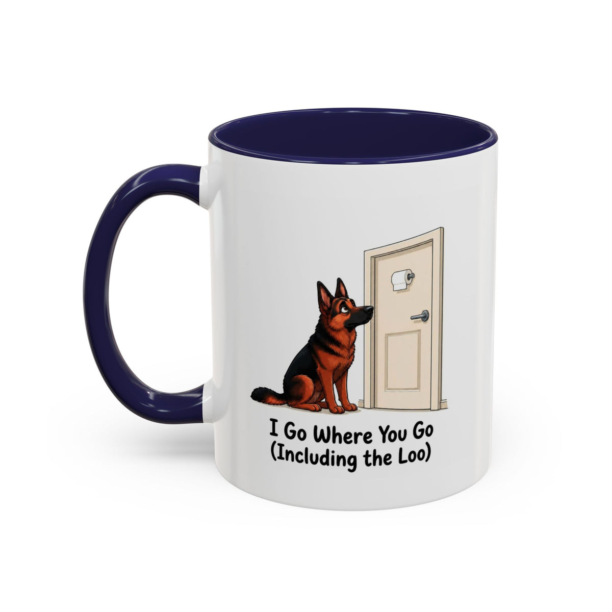 I Go Where You Go Mug - German Shepherd - Black & Red