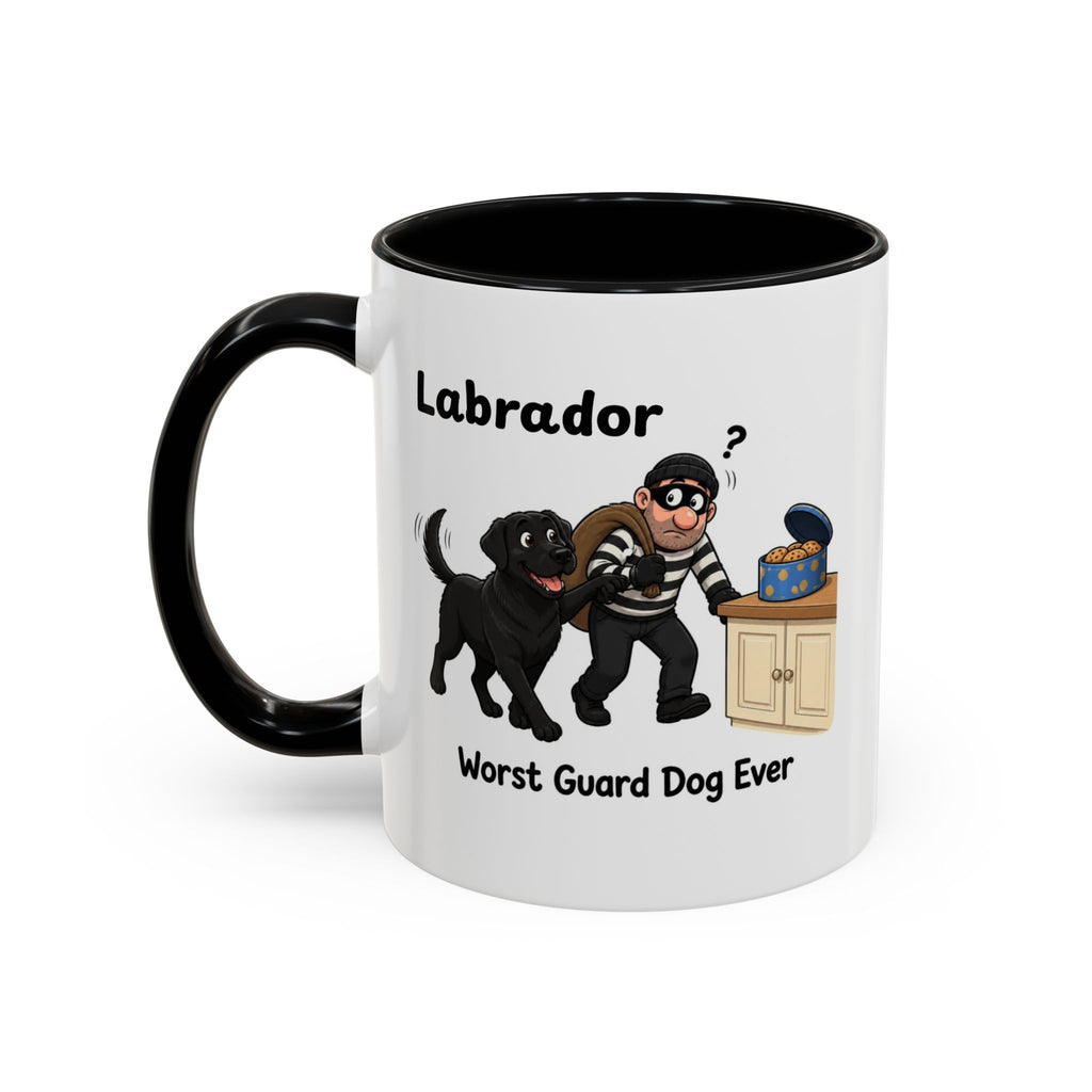 Personalised Black Labrador Mug - Worst Guard Dog Ever - Custom Dog Name, Funny Lab Gift, 11oz