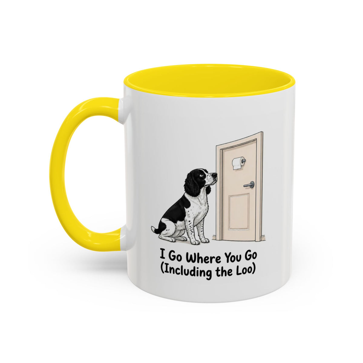 I Go Where You Go Mug - Springer Spaniel - Black & White