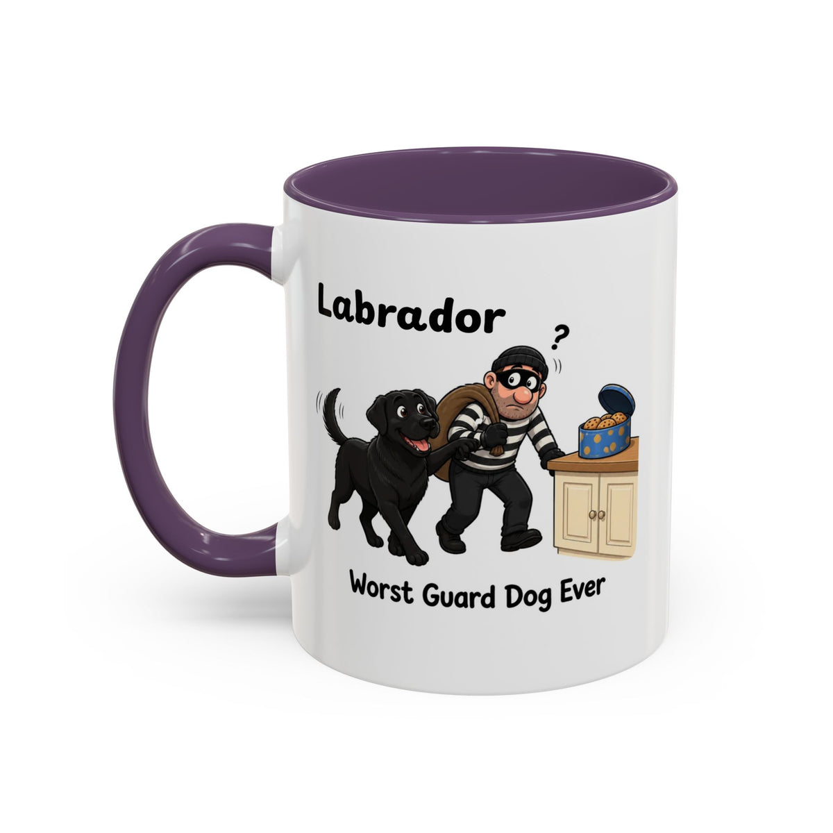 Personalised Black Labrador Mug - Worst Guard Dog Ever - Custom Dog Name, Funny Lab Gift, 11oz