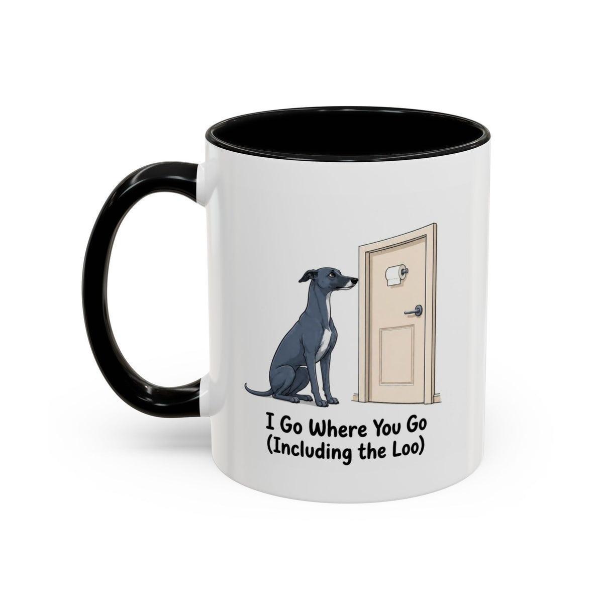 I Go Where You Go Mug - Whippet - Blue