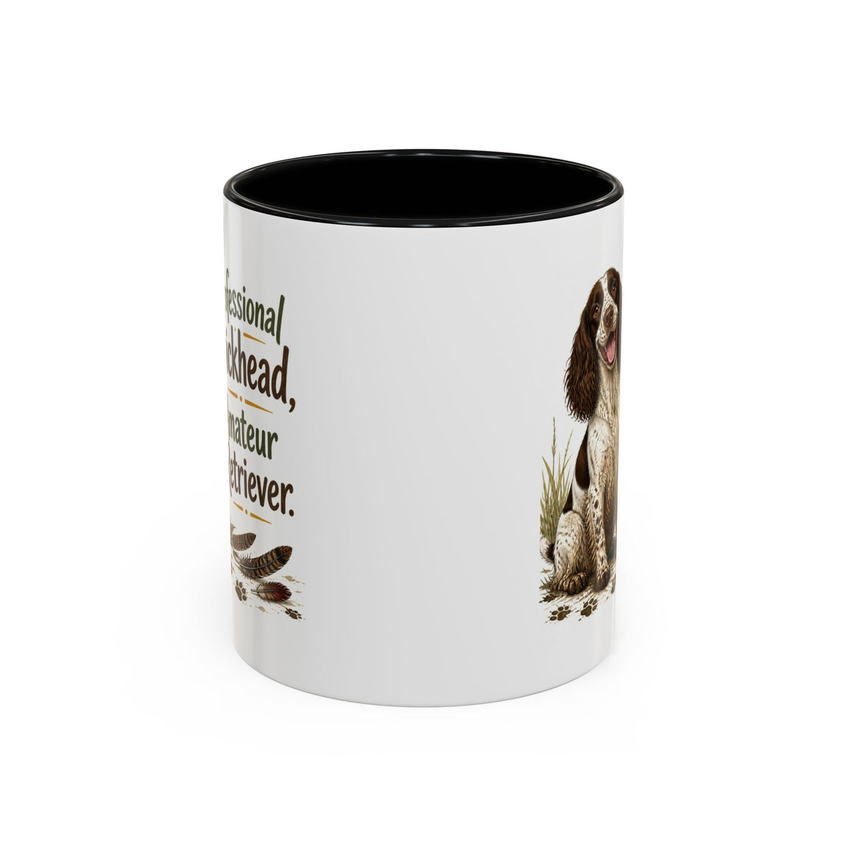 Funny Liver and White Springer Spaniel Mug - Professional Dickhead, Amateur Retriever, Working Gun Dog Gift, Pheasant Shooting Mug, 11oz