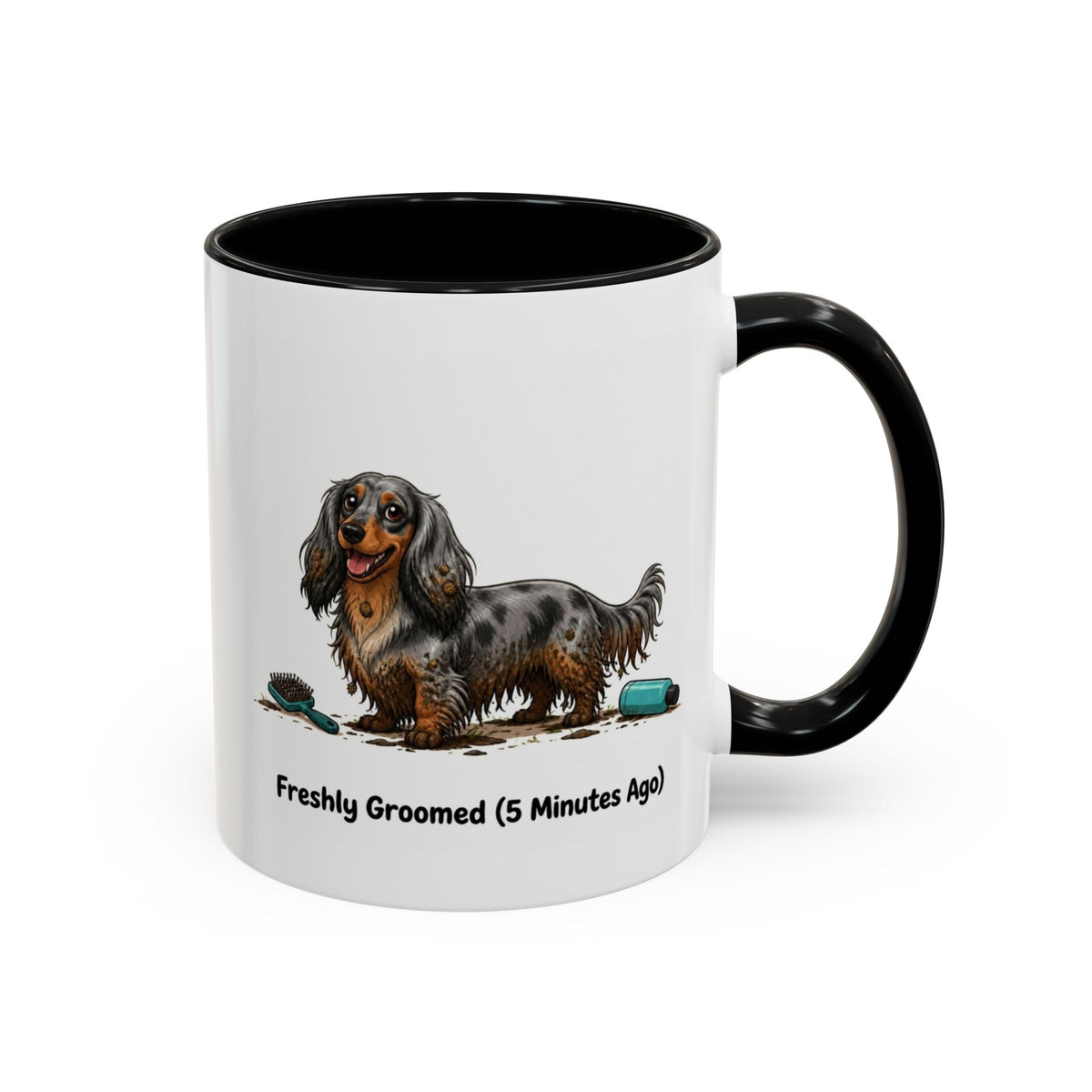Freshly Groomed Mug - Mini Long Haired Dachshund - Dapple