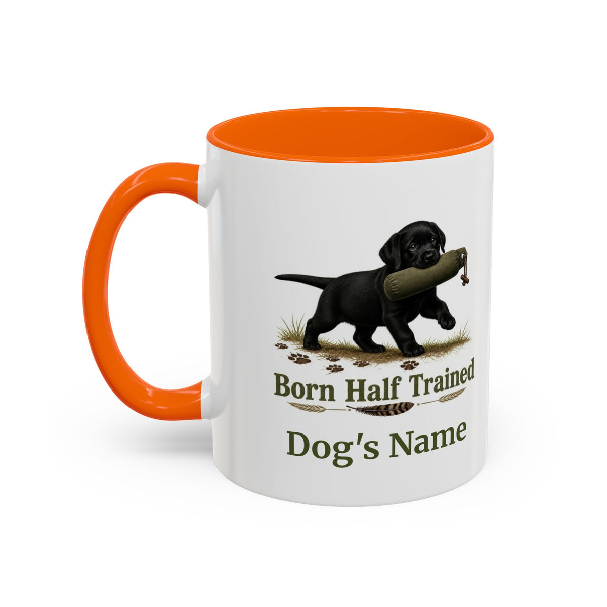 Personalised Black Labrador Puppy Mug - Born Half Trained - Custom Dog Name, Training Dummy Gun Dog Gift, 11oz