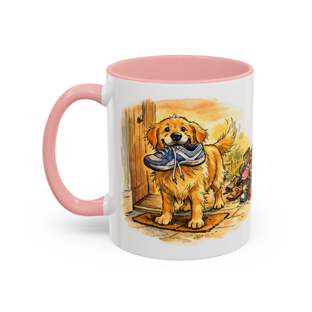 Funny golden retriever mug, dog with a stolen shoe – view 16