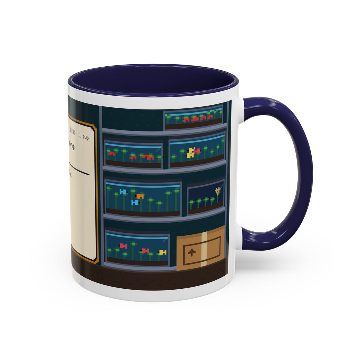 Just One More Tank Tea pixel art fishkeeper mug, 11oz ceramic – view 10