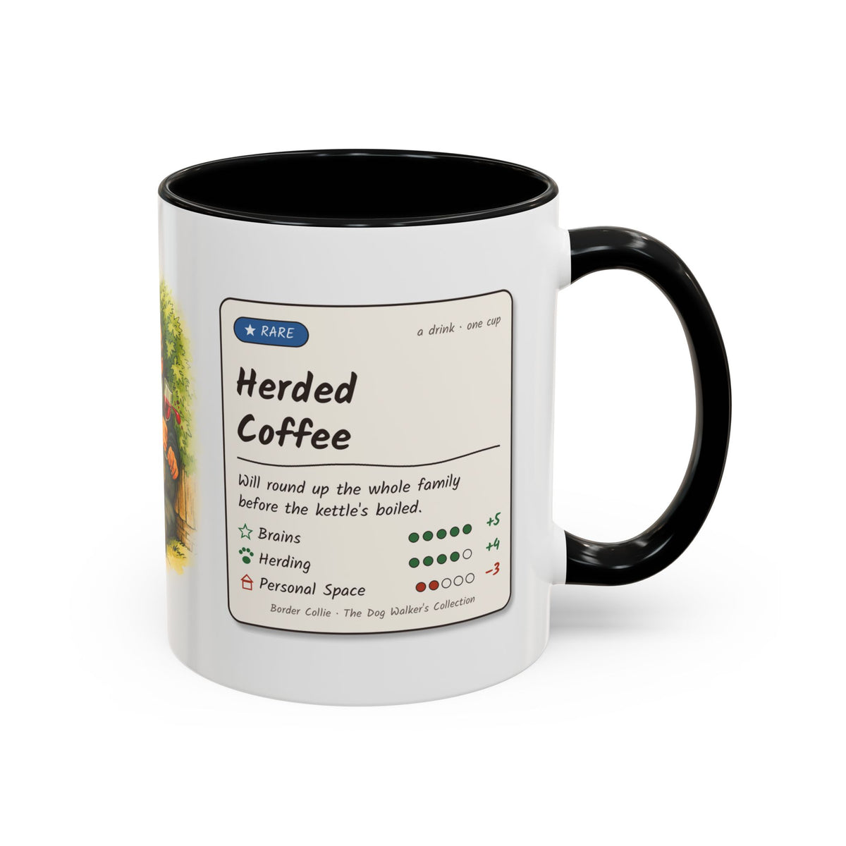 Funny Border Collie Mug - Herded Coffee, Collie Herding the Family, Sheepdog Owner Gift, Dog Lover Coffee Mug, 11oz