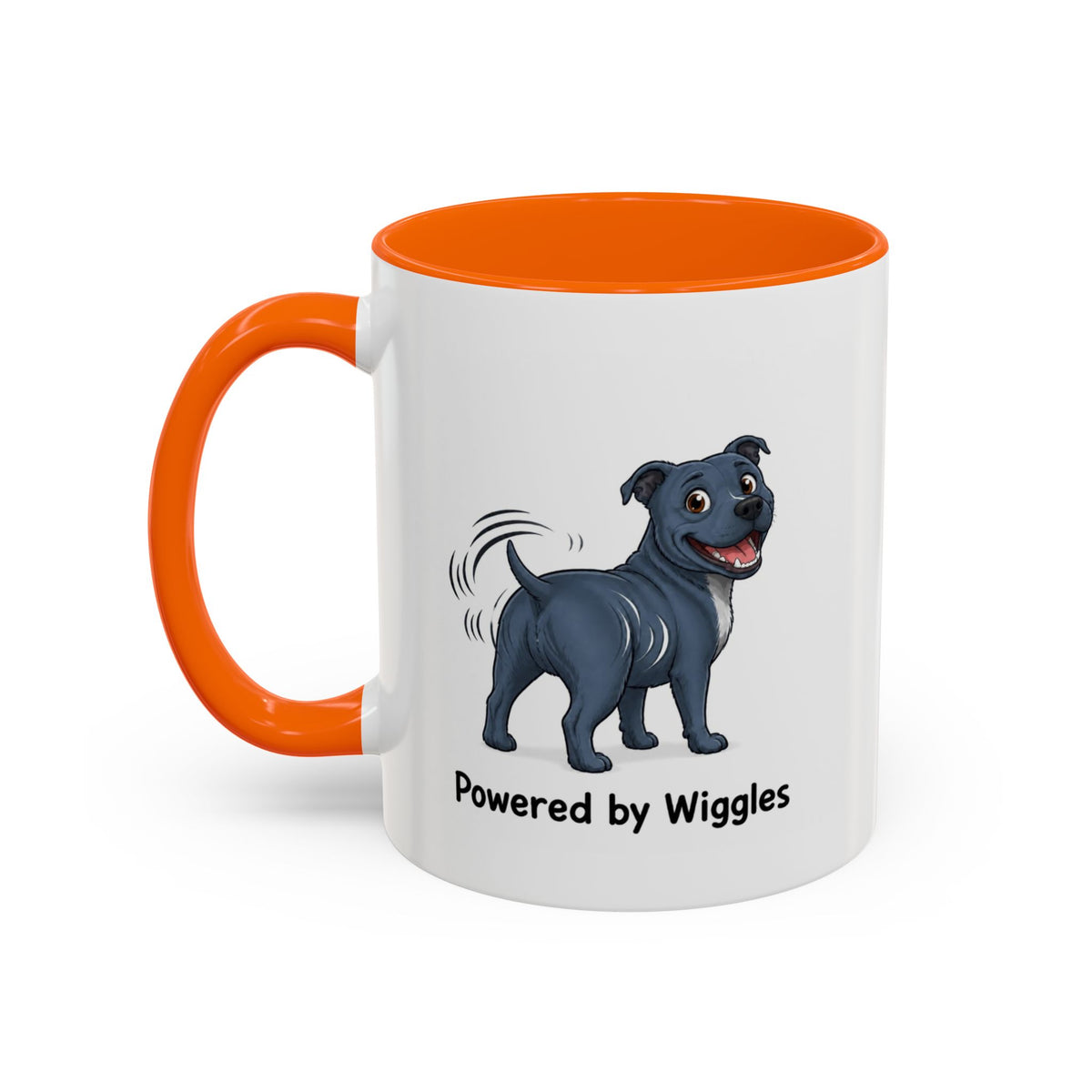 Powered by Wiggles Mug - Staffordshire Bull Terrier - Blue