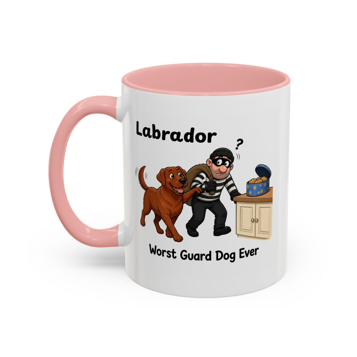 Personalised Fox Red Labrador Mug - Worst Guard Dog Ever - Custom Dog Name, Funny Lab Gift, 11oz