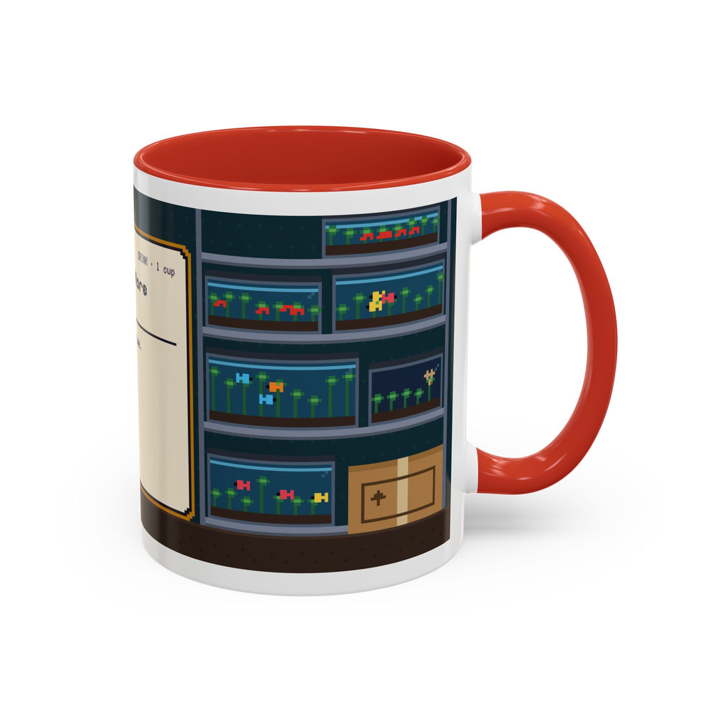 Just One More Tank Tea pixel art fishkeeper mug, 11oz ceramic – view 15