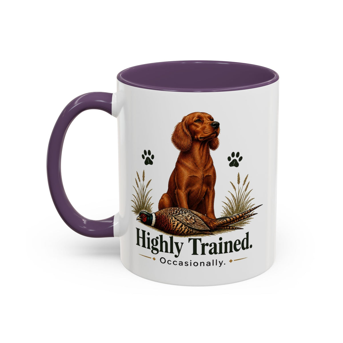 Funny Red Cocker Spaniel Mug - Highly Trained Occasionally, Gundog Owner Gift, Shooting Dog Lover Coffee Mug, 11oz