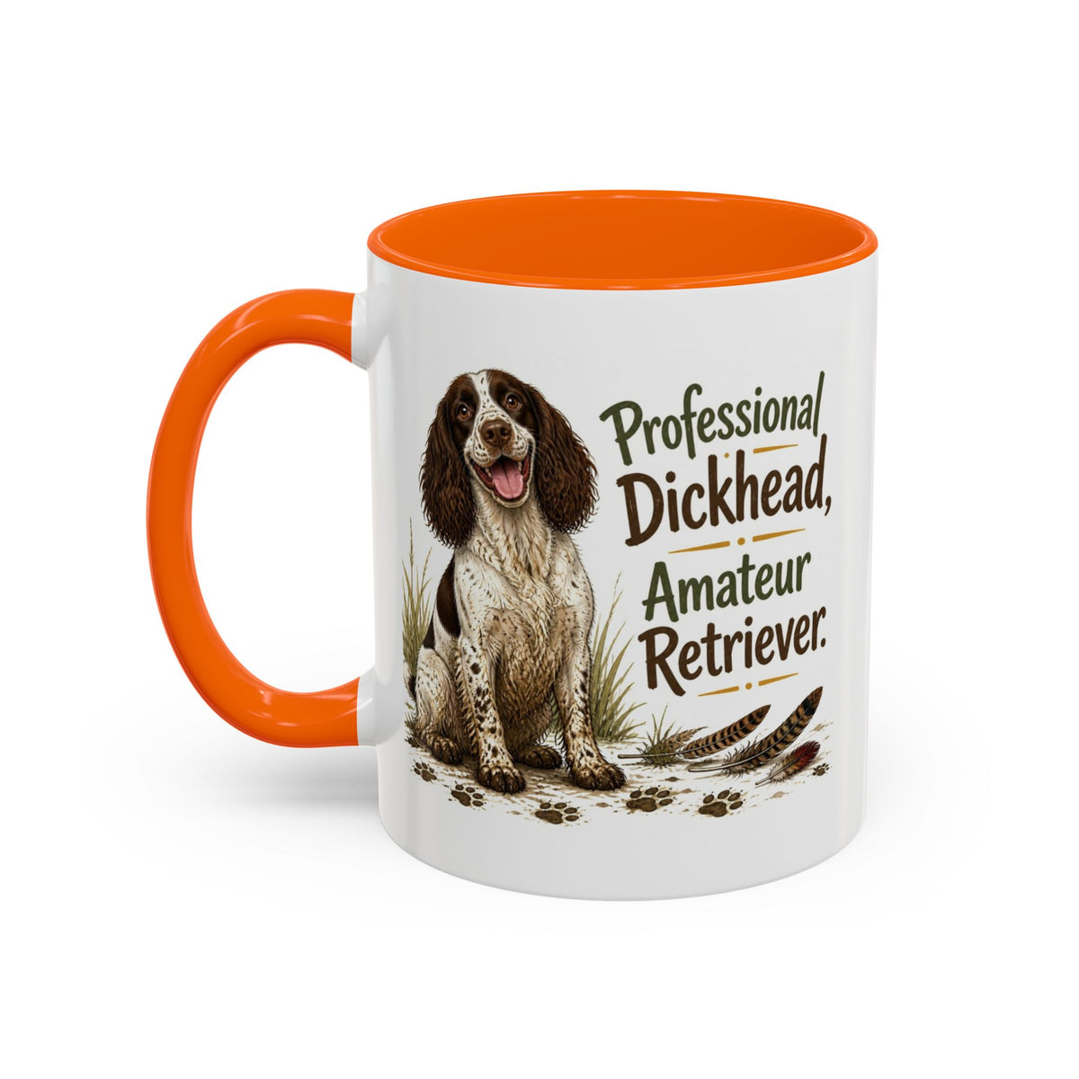 Funny Liver and White Springer Spaniel Mug - Professional Dickhead, Amateur Retriever, Working Gun Dog Gift, Pheasant Shooting Mug, 11oz